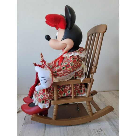 Santa's best 1993 Minnie Mouse knitting rocking chair animated Xmas - Picture 14 of 15